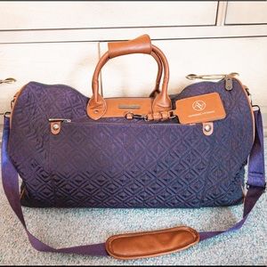Purple Diamond Quilted Duffle Bag